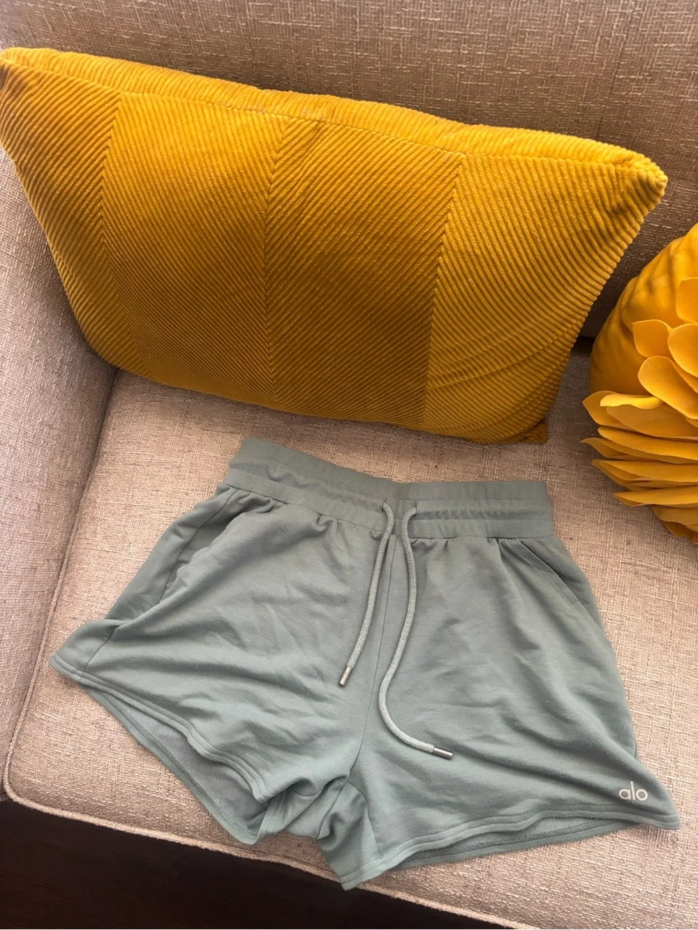 Alo Light blue  Drawstring Lounge Shorts